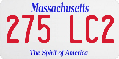MA license plate 275LC2