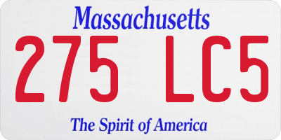 MA license plate 275LC5