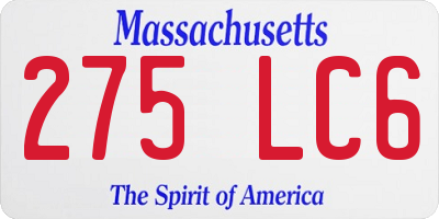MA license plate 275LC6