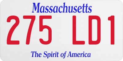 MA license plate 275LD1