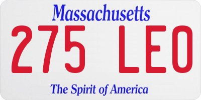 MA license plate 275LE0