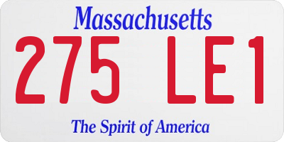 MA license plate 275LE1