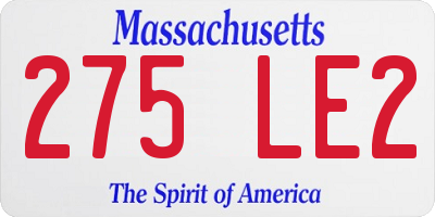 MA license plate 275LE2