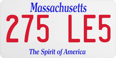 MA license plate 275LE5