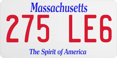 MA license plate 275LE6