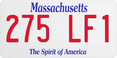 MA license plate 275LF1