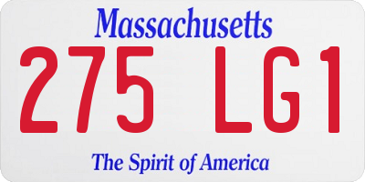 MA license plate 275LG1