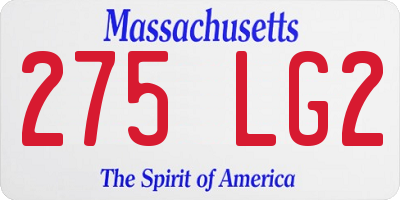 MA license plate 275LG2