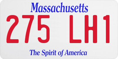 MA license plate 275LH1