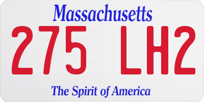 MA license plate 275LH2