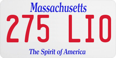 MA license plate 275LI0