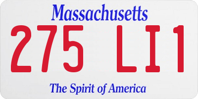 MA license plate 275LI1