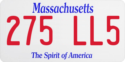 MA license plate 275LL5