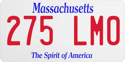 MA license plate 275LM0