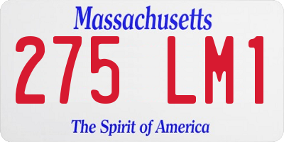 MA license plate 275LM1