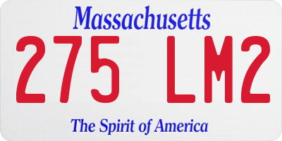 MA license plate 275LM2
