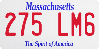 MA license plate 275LM6