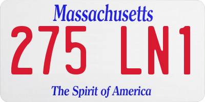 MA license plate 275LN1