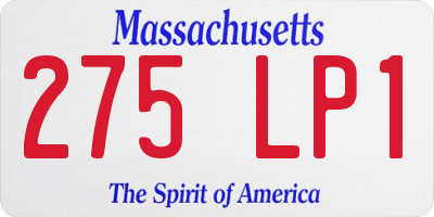 MA license plate 275LP1