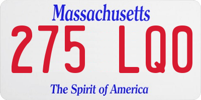 MA license plate 275LQ0