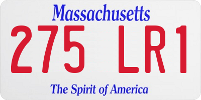 MA license plate 275LR1