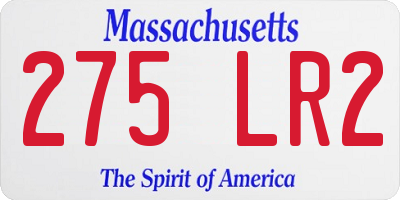 MA license plate 275LR2