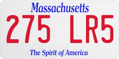 MA license plate 275LR5