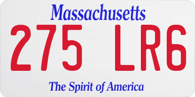MA license plate 275LR6