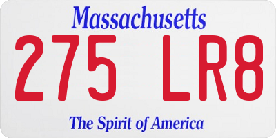 MA license plate 275LR8