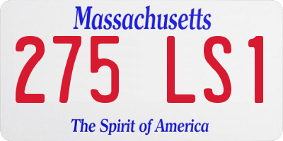 MA license plate 275LS1