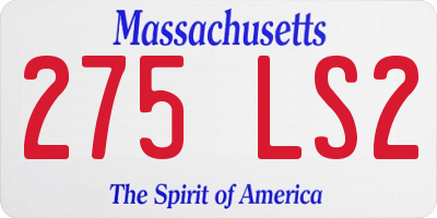 MA license plate 275LS2