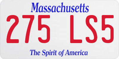 MA license plate 275LS5
