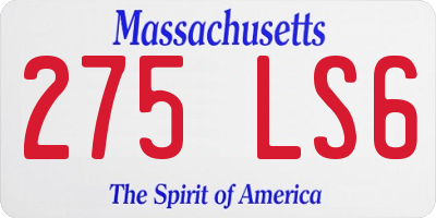 MA license plate 275LS6