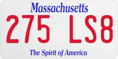 MA license plate 275LS8