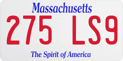 MA license plate 275LS9