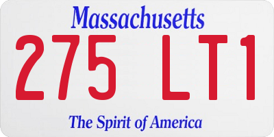 MA license plate 275LT1