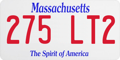 MA license plate 275LT2