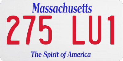MA license plate 275LU1
