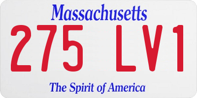 MA license plate 275LV1