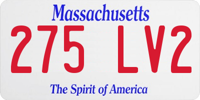 MA license plate 275LV2