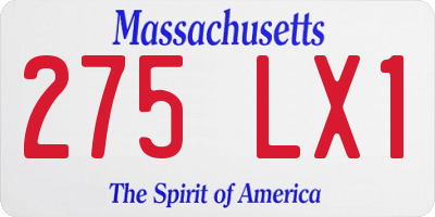 MA license plate 275LX1