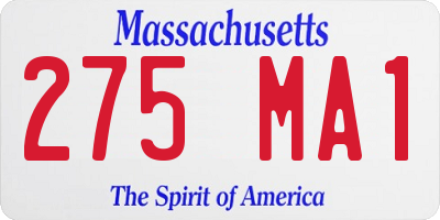 MA license plate 275MA1