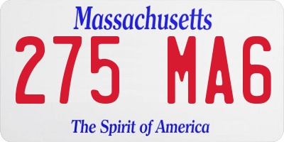 MA license plate 275MA6