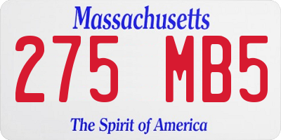 MA license plate 275MB5