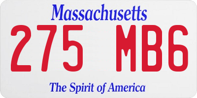 MA license plate 275MB6