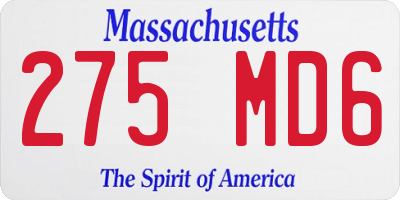 MA license plate 275MD6