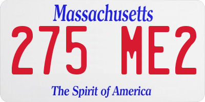 MA license plate 275ME2
