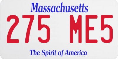 MA license plate 275ME5