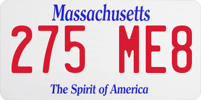 MA license plate 275ME8