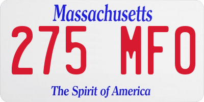 MA license plate 275MF0